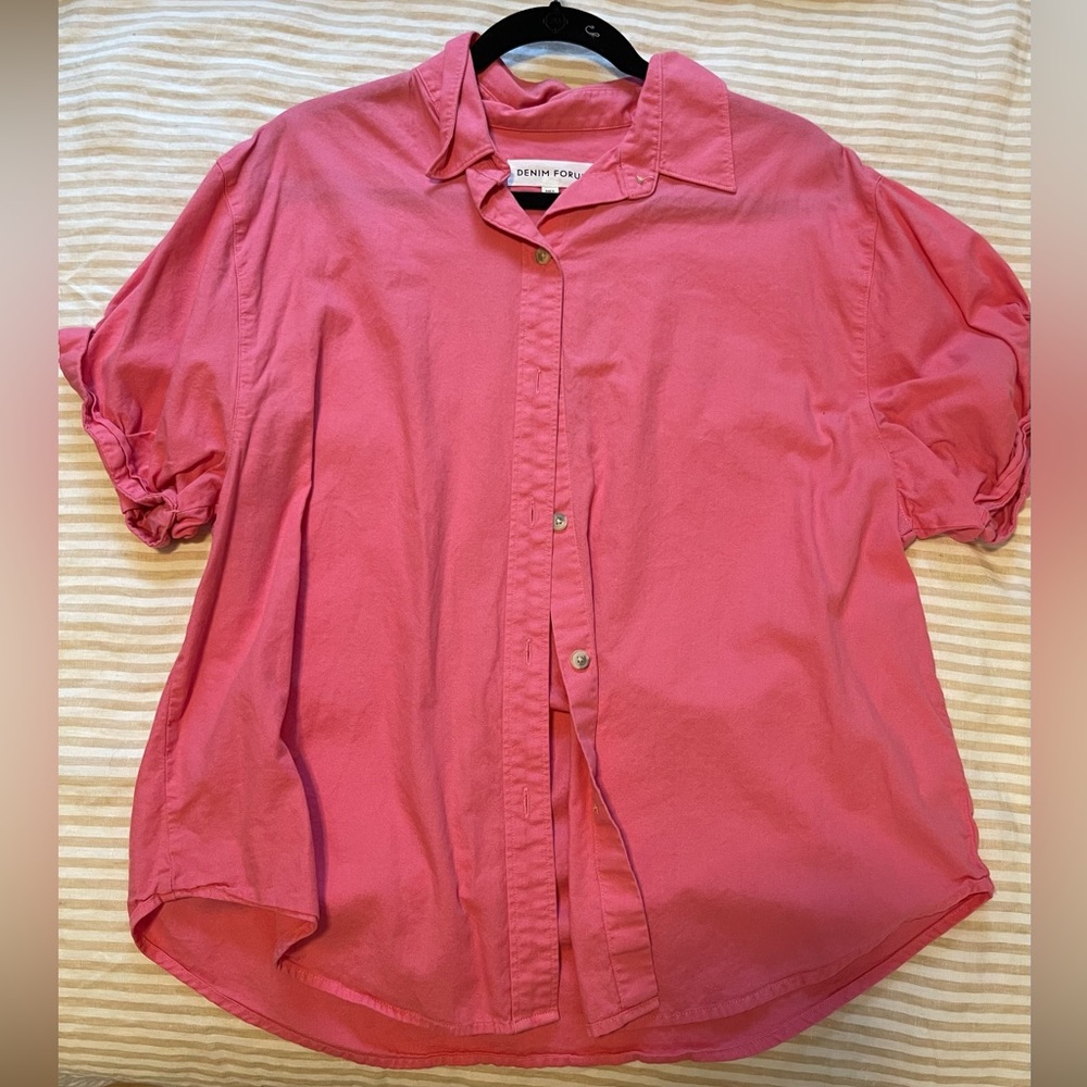 Aritzia Denim Forum short sleeve button down